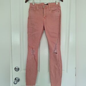 True Religion Pink Halle Mid Rise Super Skinny Jeans Size 26
